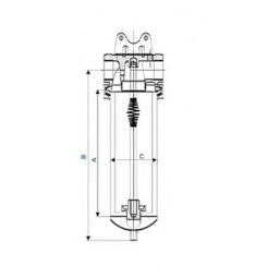 Diagram of a mechanical part with dimensions labelled.