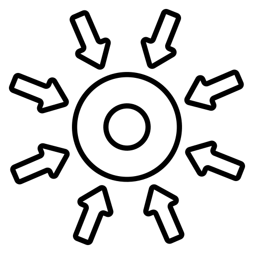 Image of circular diagram with arrows pointing outward in multiple directions.